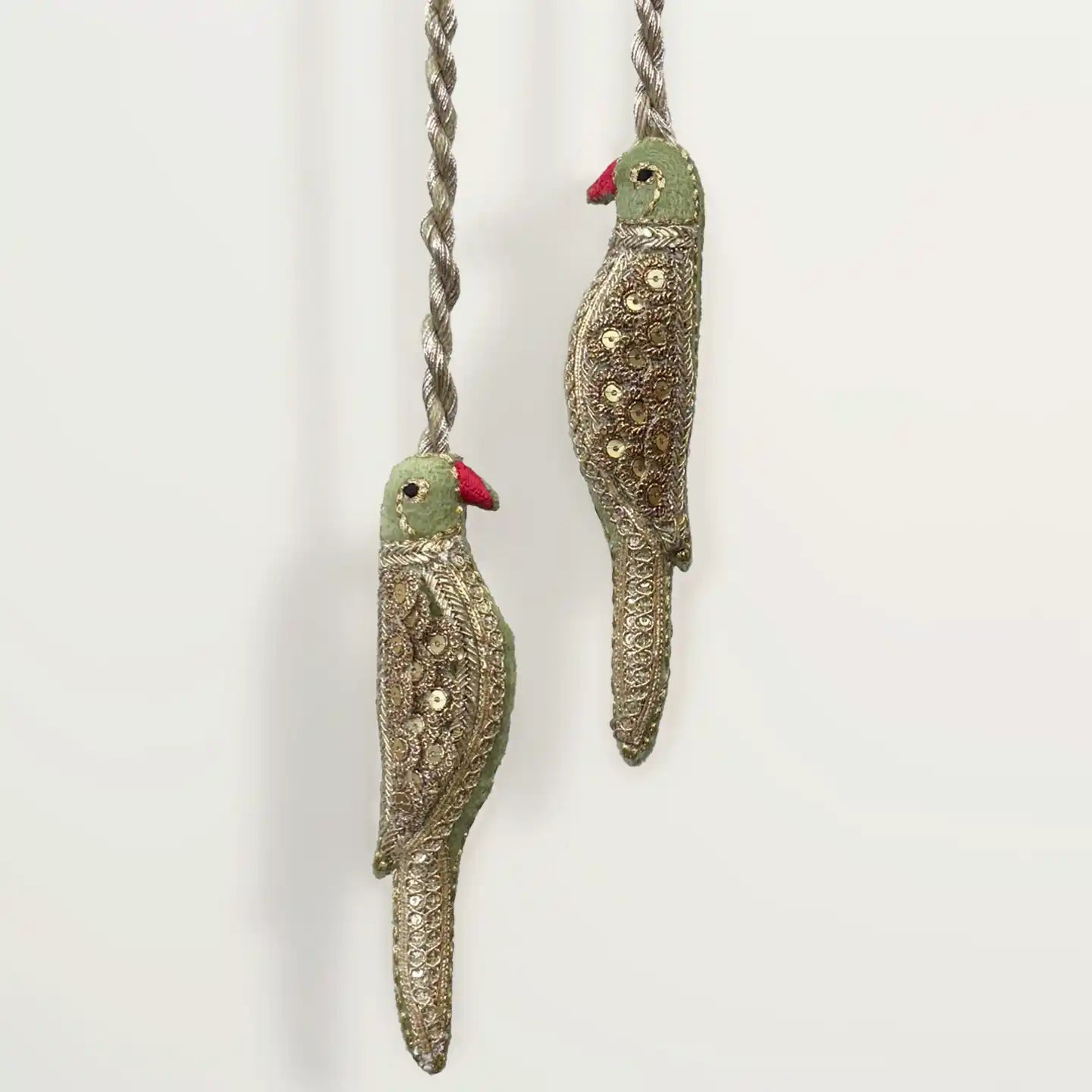 Heer Parrot Embroidered Curtain Tieback