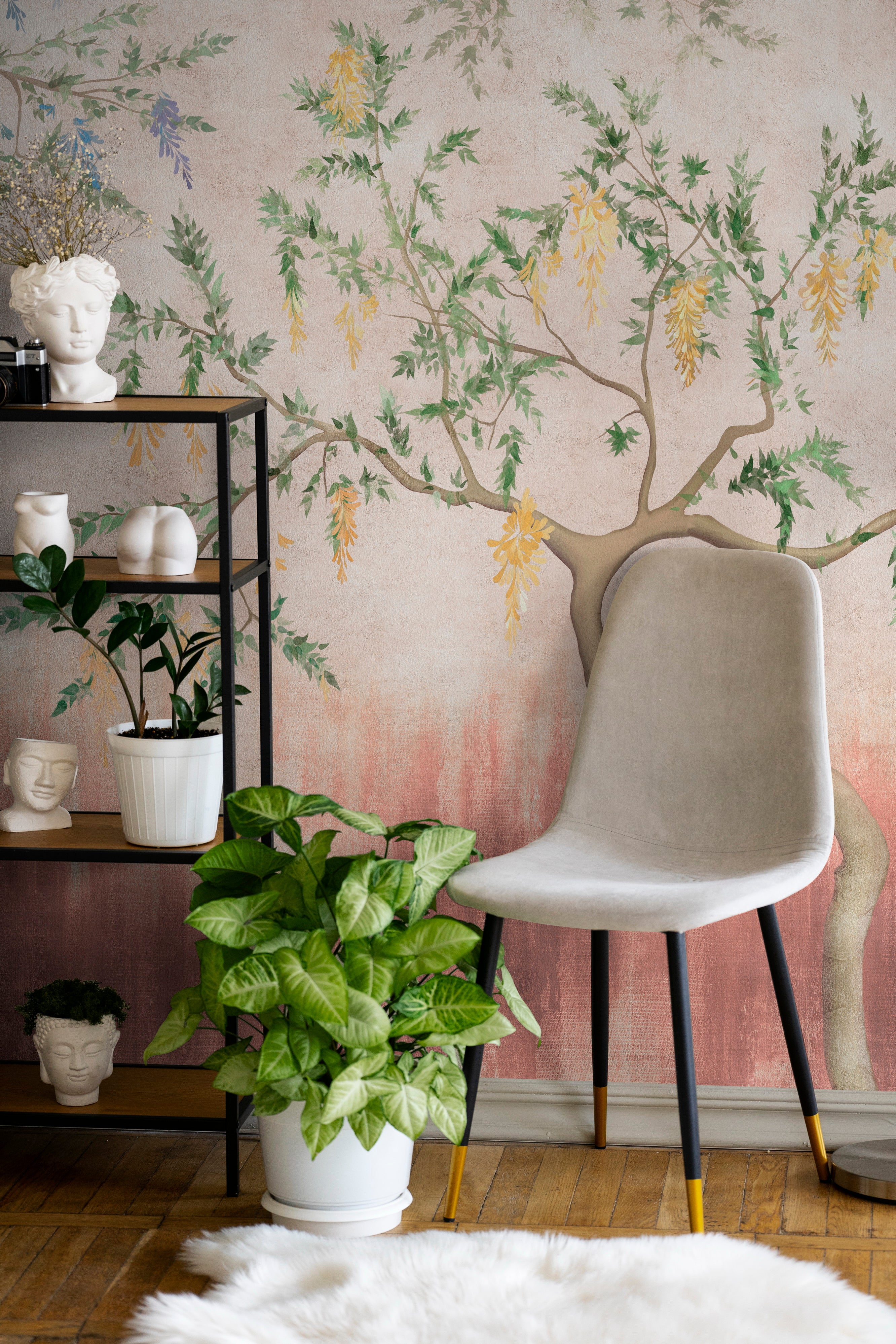 Golden Blossoms Wallpaper - Customized Beautiful floral wallpaper by Brahm