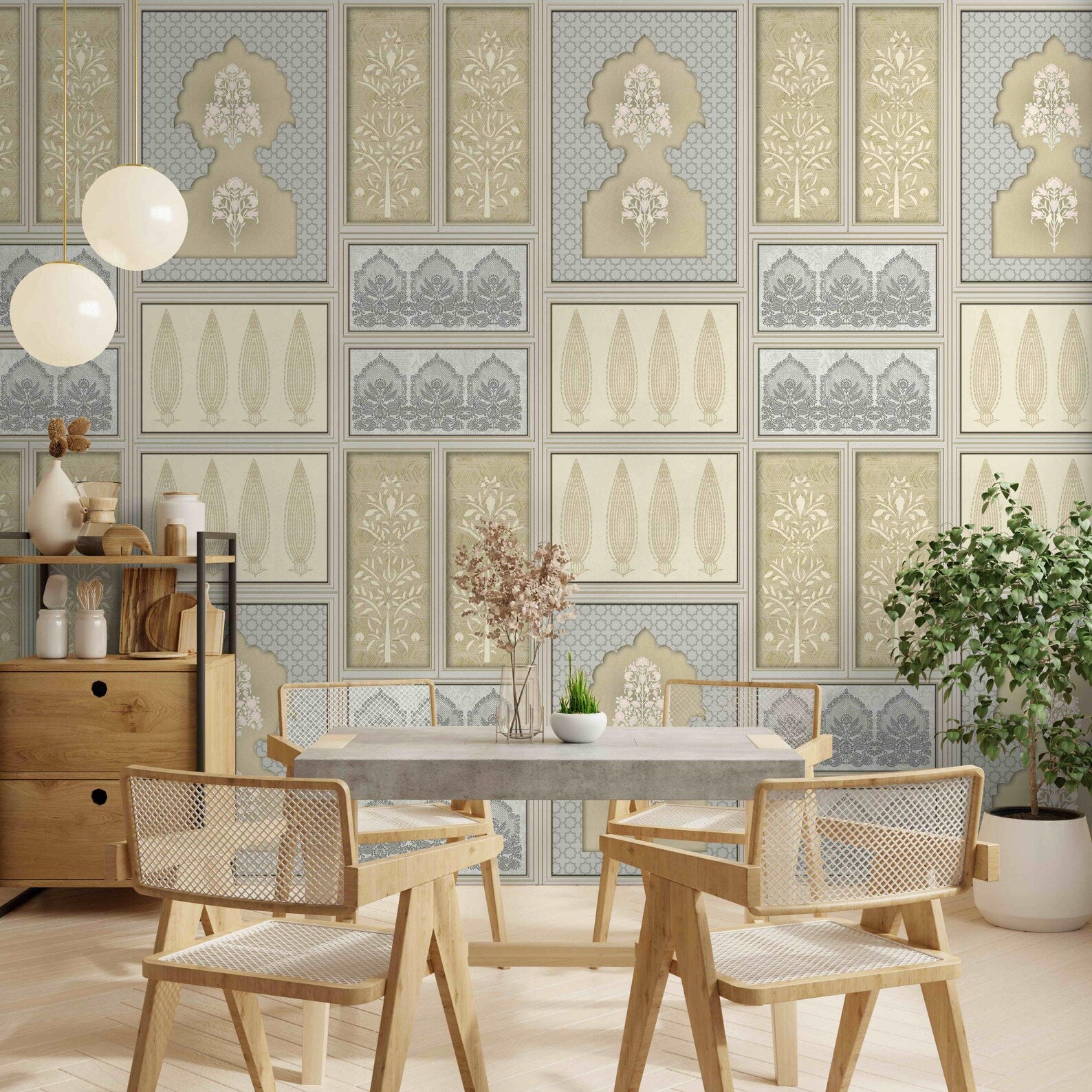 Gilded echoes patterned wallpaper - Customized indian patterned wallpaper