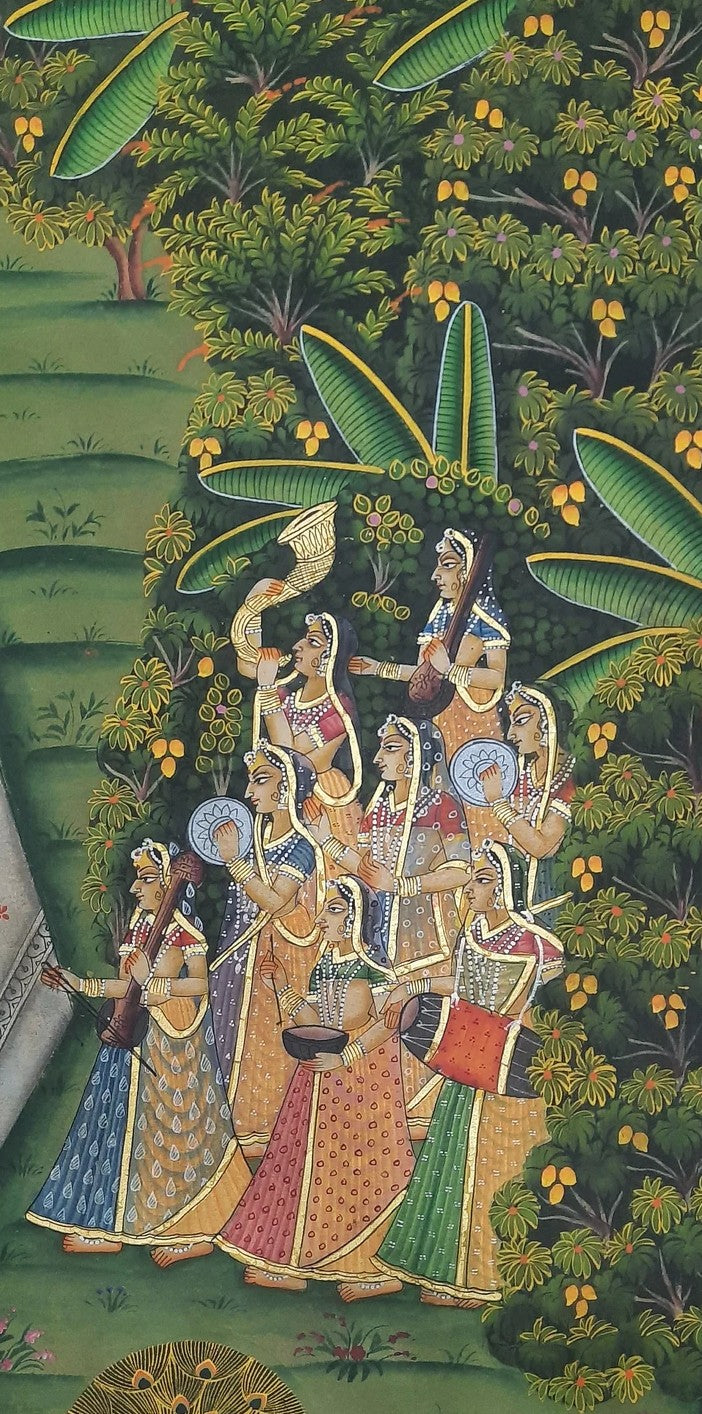 Pichwai- Radha Krishna Raas Leela- in 24k Gold