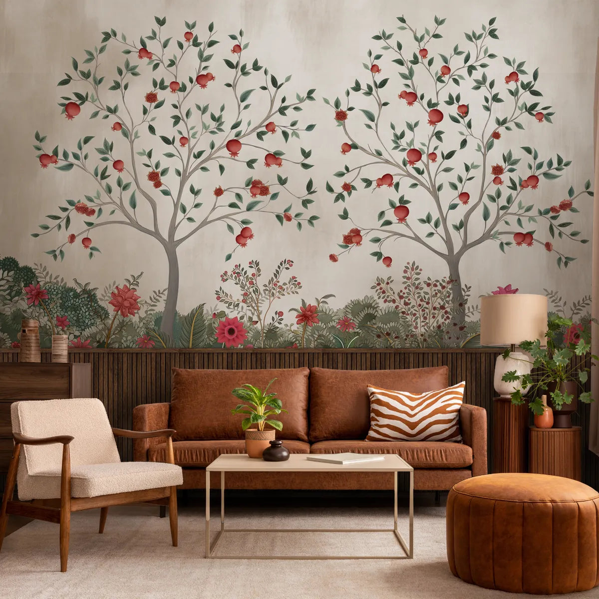Rang Baag Wallpaper - Customized garden wallpaper with flowers