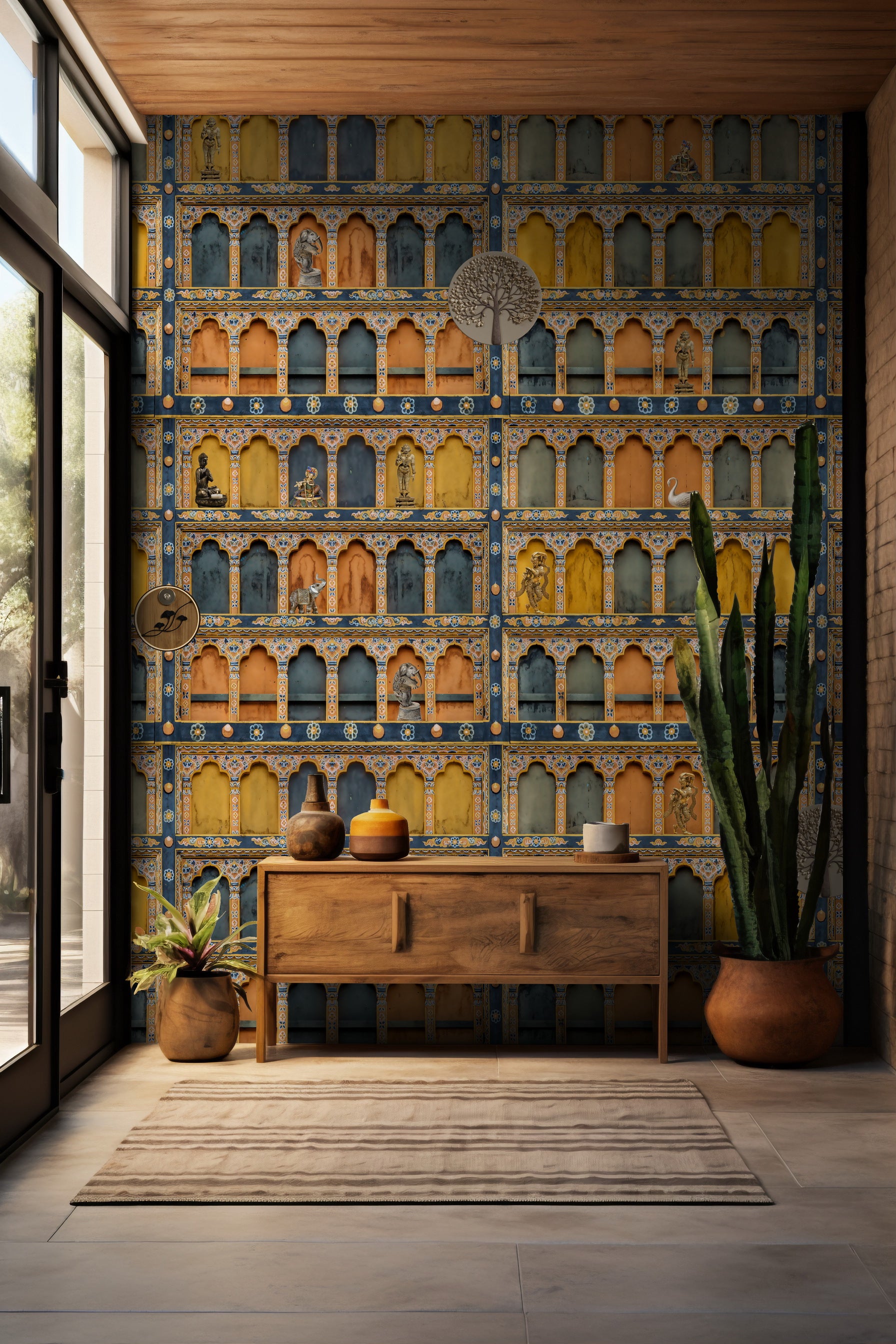 Heritage architectural wall design featuring graceful arches that evoke stability, rhythm, and craftsmanship