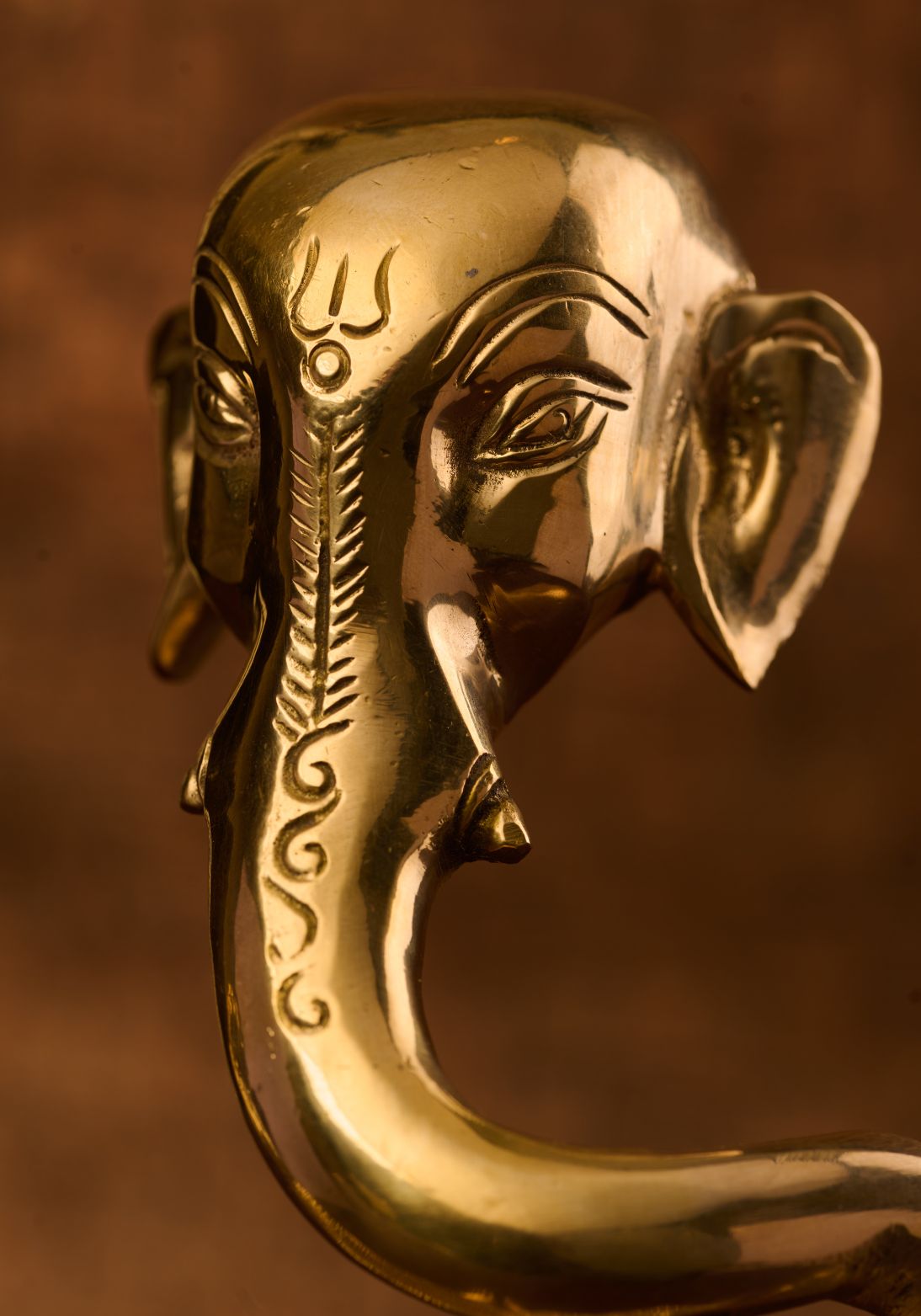 Indian brass statue of Lord Ganesh cut‑out design – fine brass sculpture symbolising wisdom and prosperity