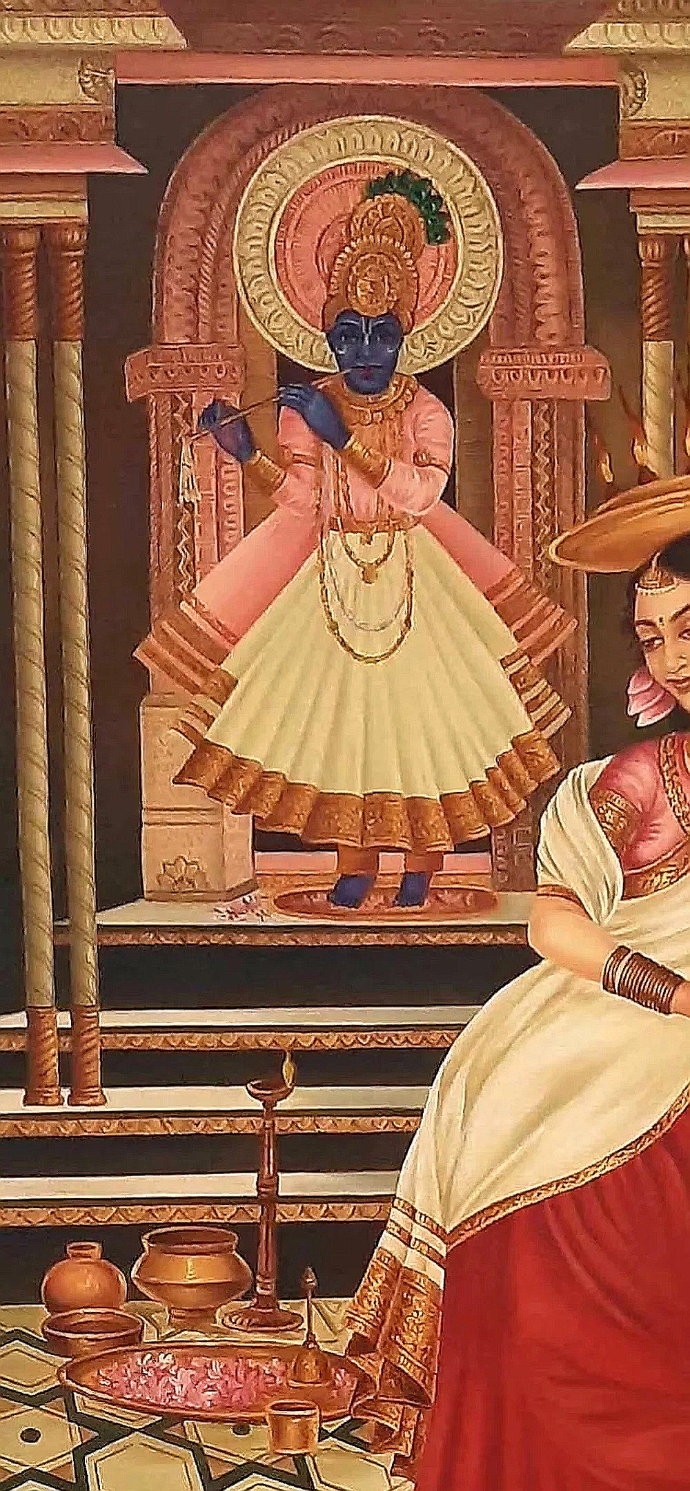 Handmade Lord Krishna Oil Painting