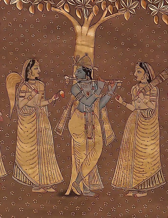 Pichwai- Golden Krishna Painting