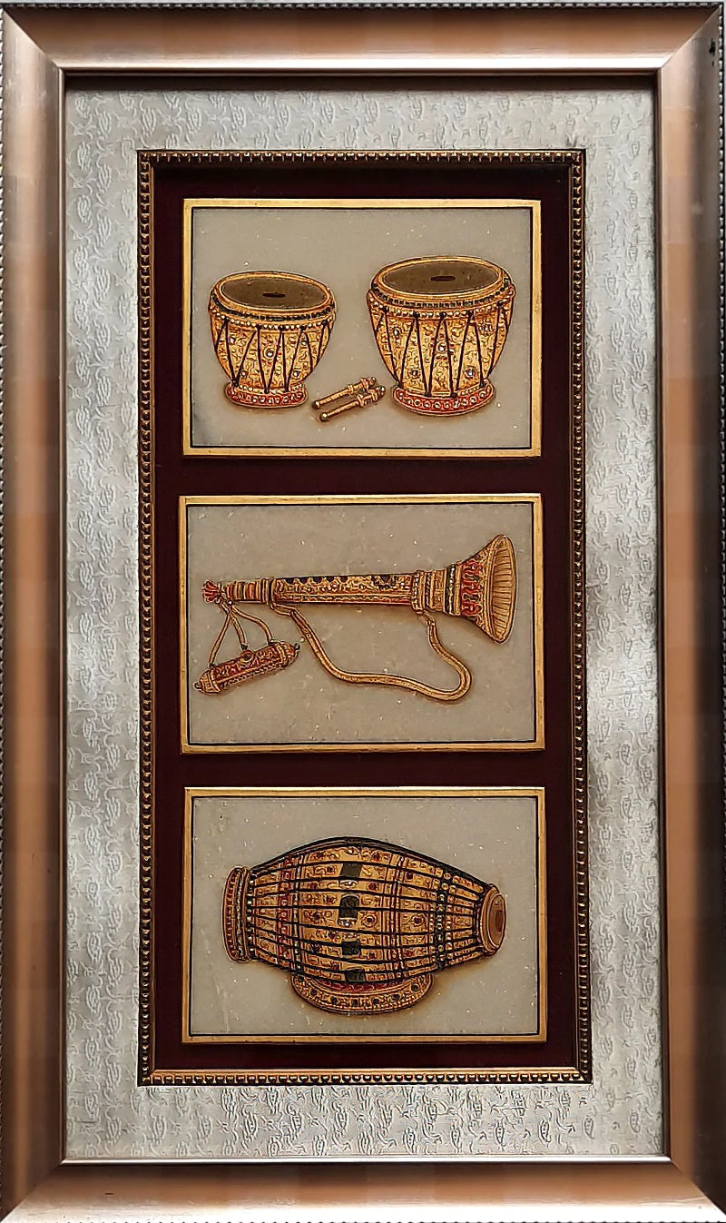 Symphony of Tradition: Exquisite Musical Instruments Painting (24k Gold)
