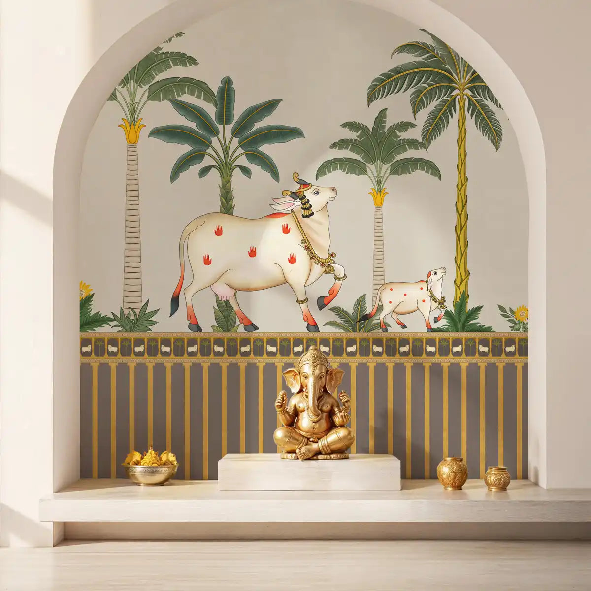 Imperial Whisper: “Surabhi” Wallpaper | White