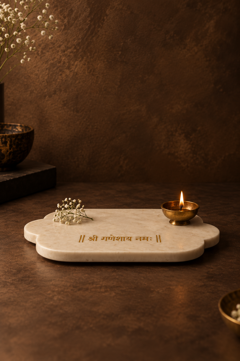 'Shri Ganeshaya Namah' Marble Tray