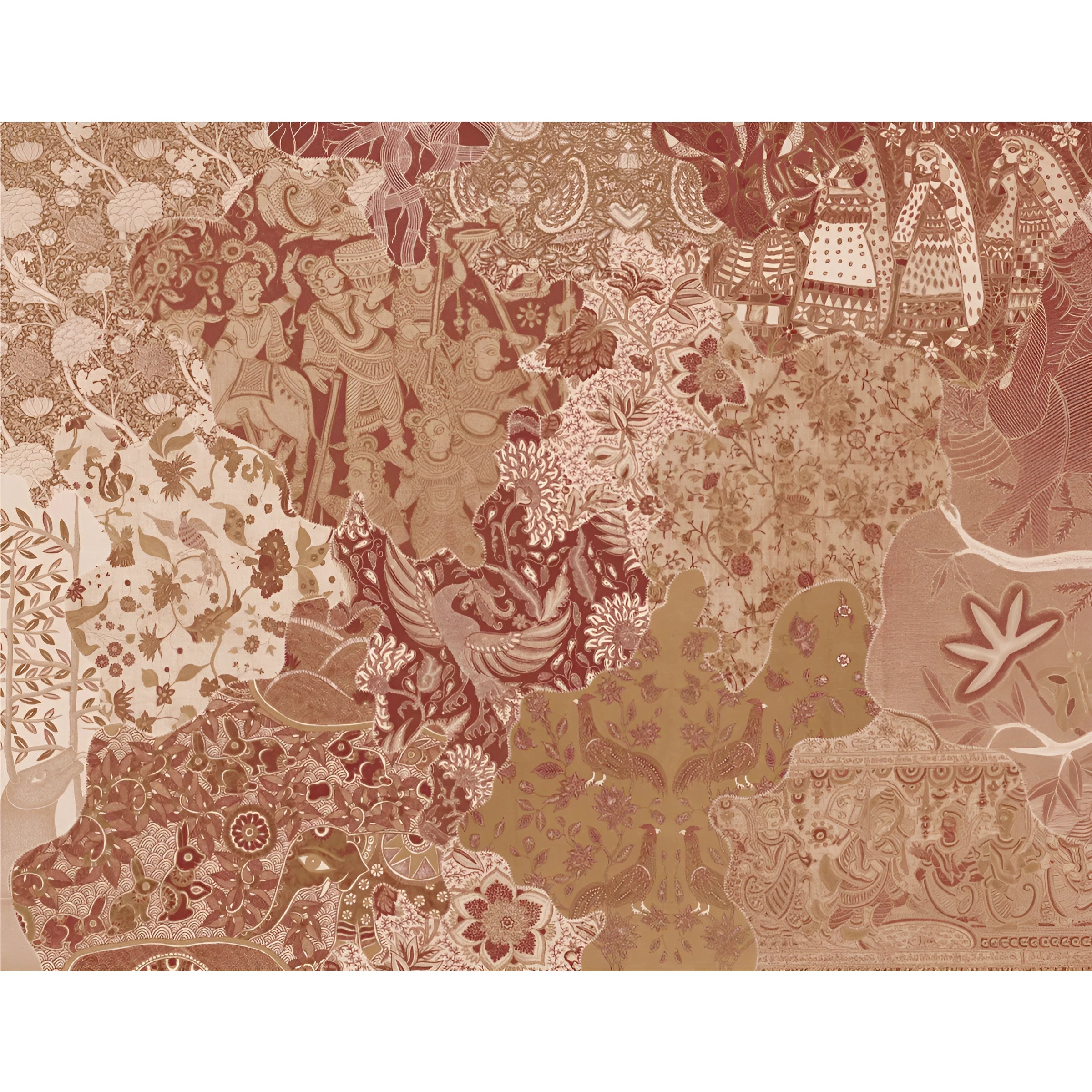 Crimson Tapestry: “Rang Rali” Wallpaper