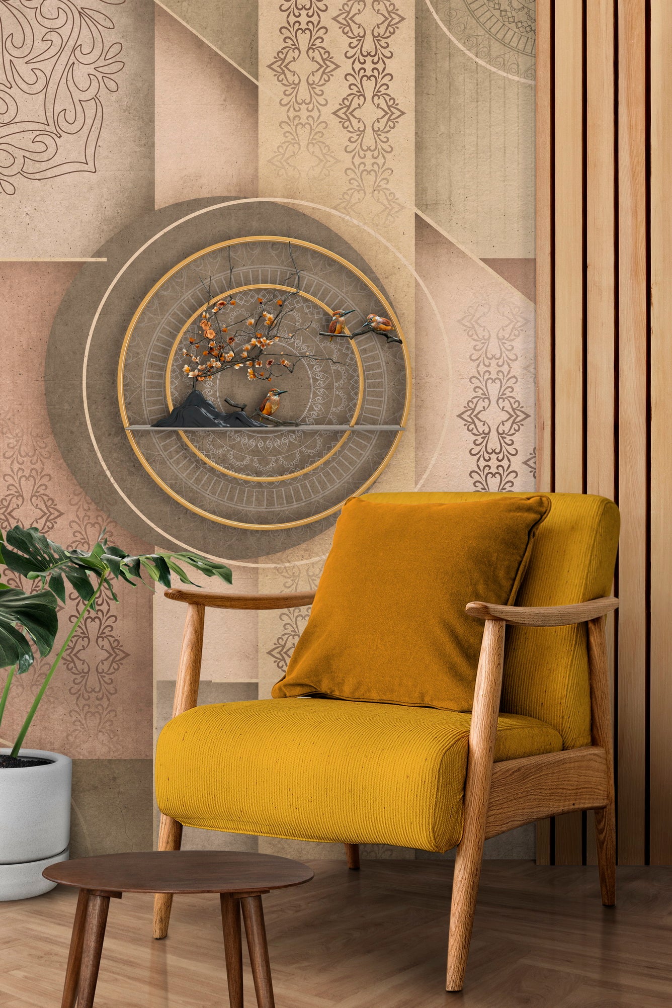 Geometric harmony wallpaper - Customized traditional geometrical wallpaper by Brahm