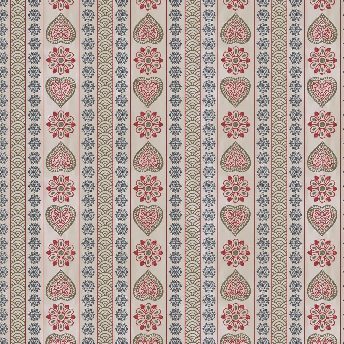 Traditional block print wall design highlighting Sarangi inspired motifs with rhythmic patterns and cultural depth