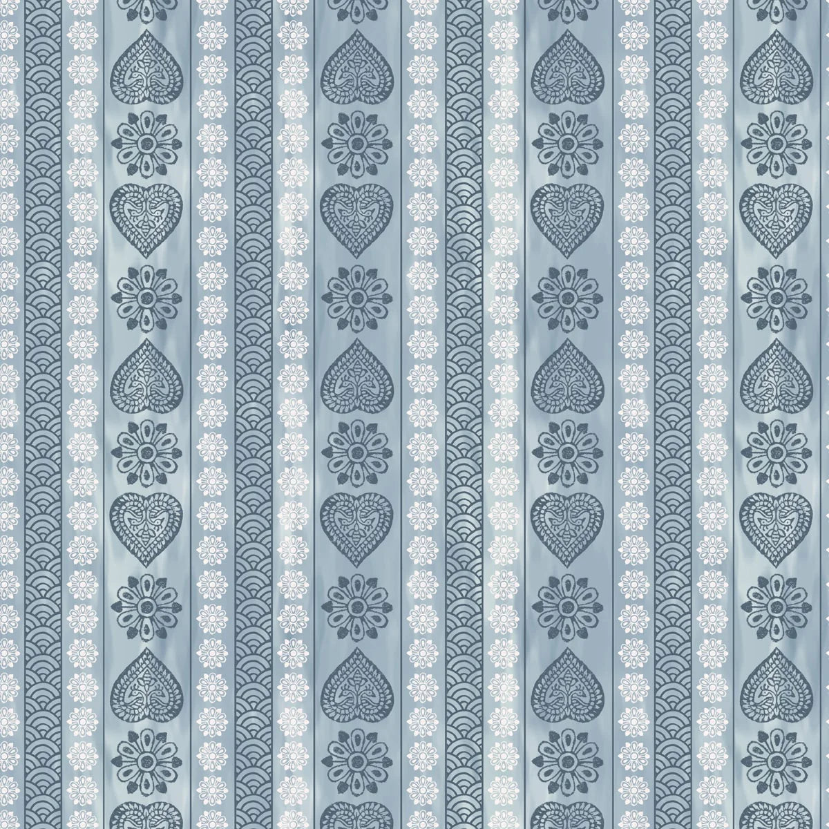 Heritage wall design inspired by Sarangi block prints, showcasing refined symmetry and traditional Indian craftsmanship