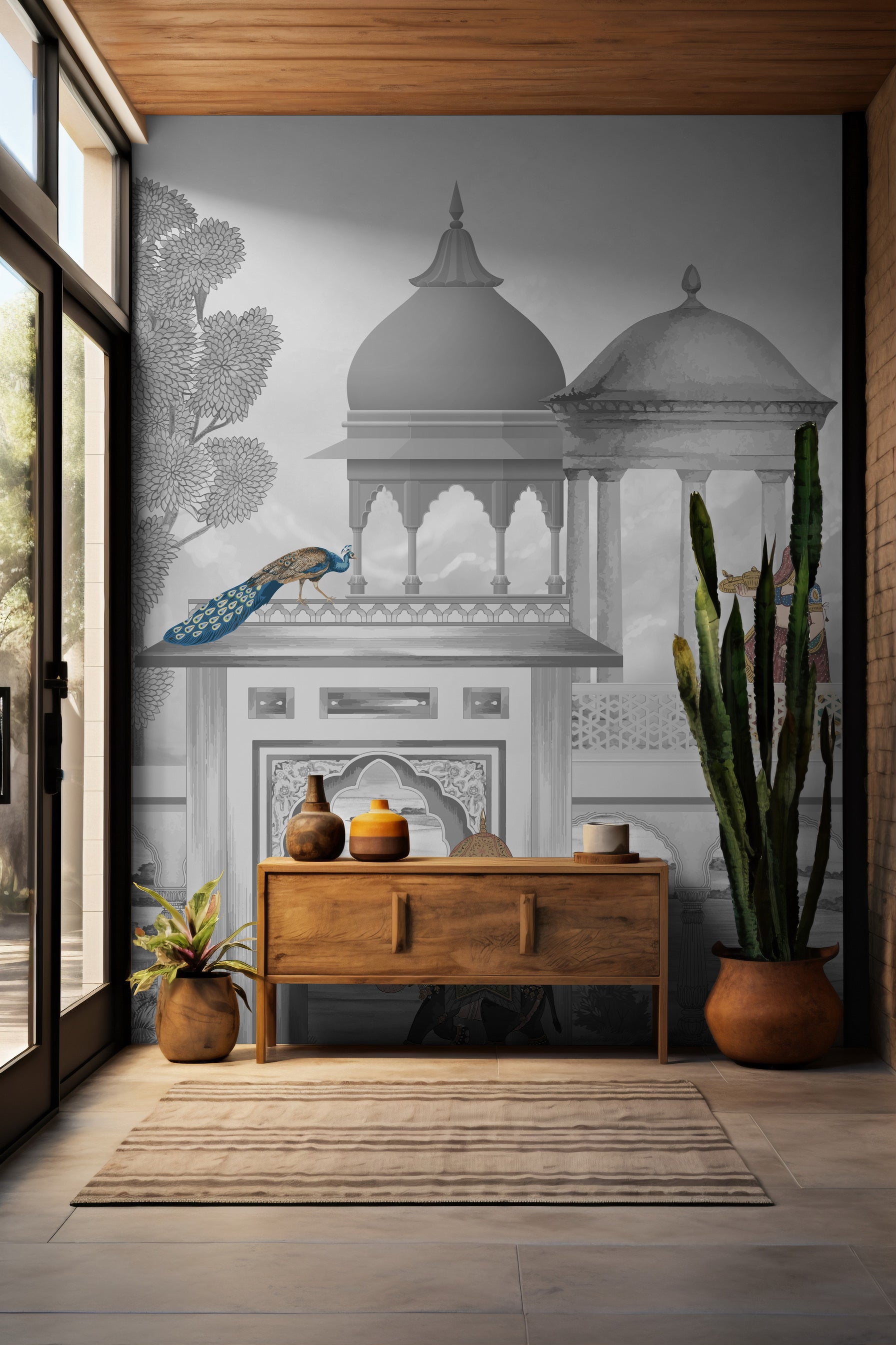 Balcony themed wall artwork featuring Shringaar styling with soft ornamentation and timeless elegance