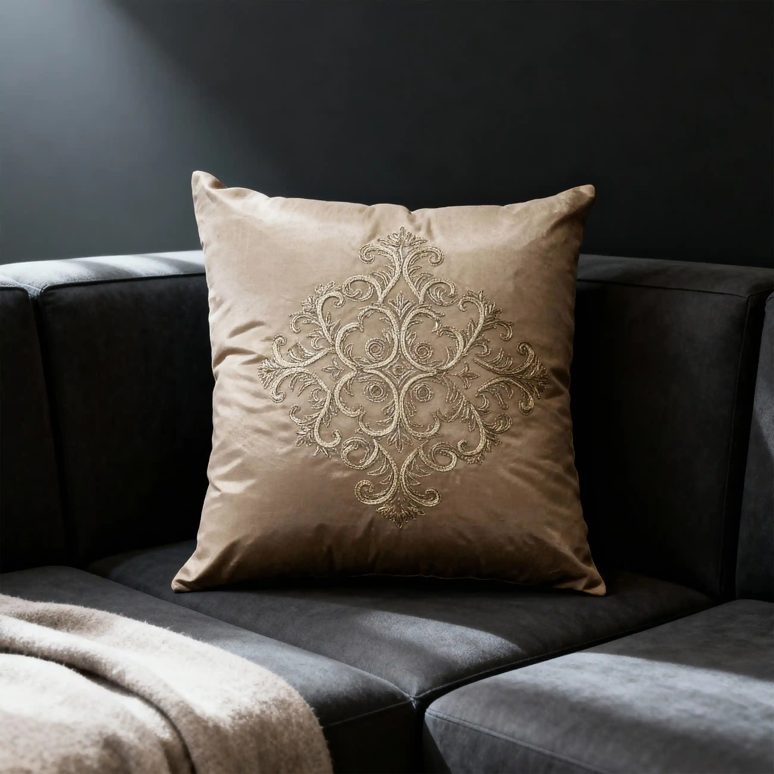 Aurelia Medallion Embroidered Cushion Covers – Set of Two