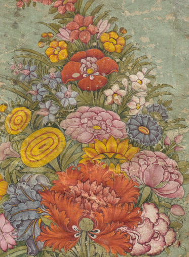 'Bouquet of Flowers Emerging from the Grass' Canvas Cloth Print, c.1750