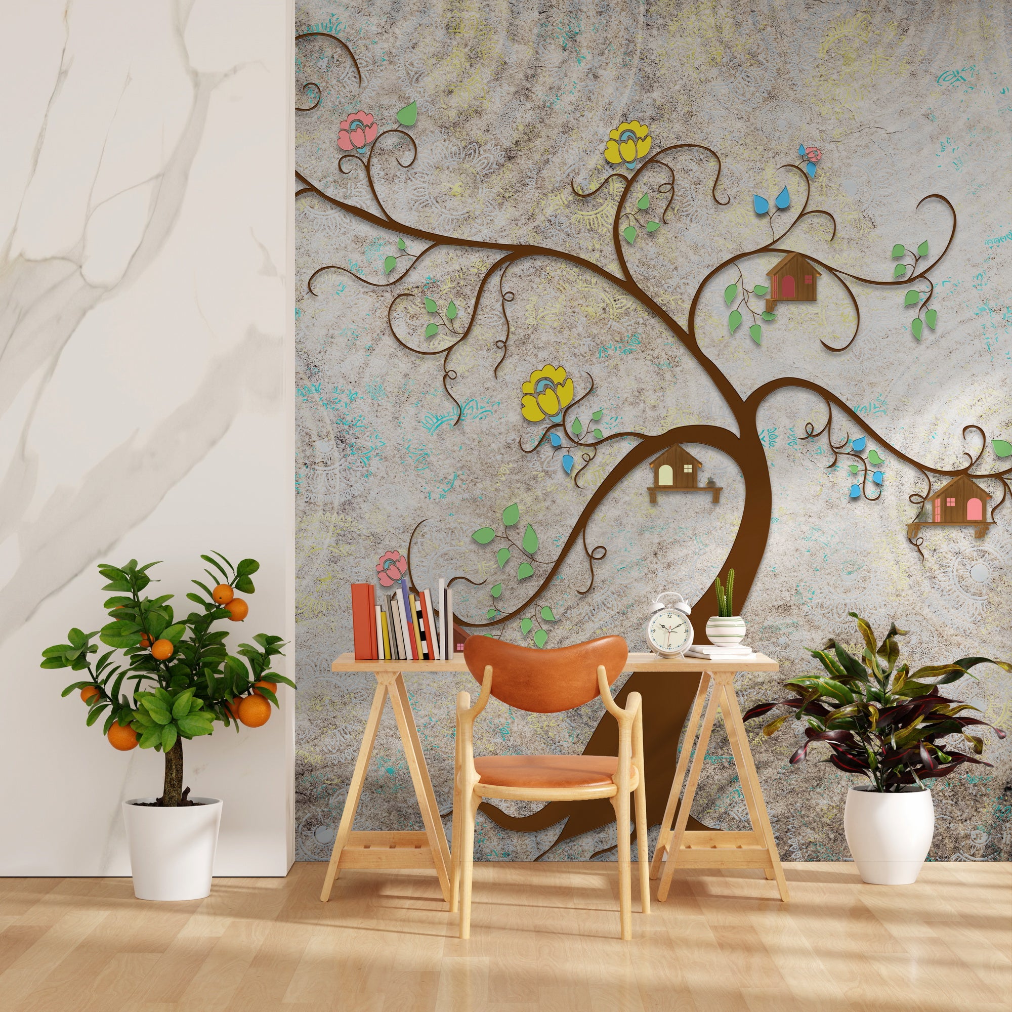 Vibrant Canopy: "Tarang Vriksha" Wallpaper