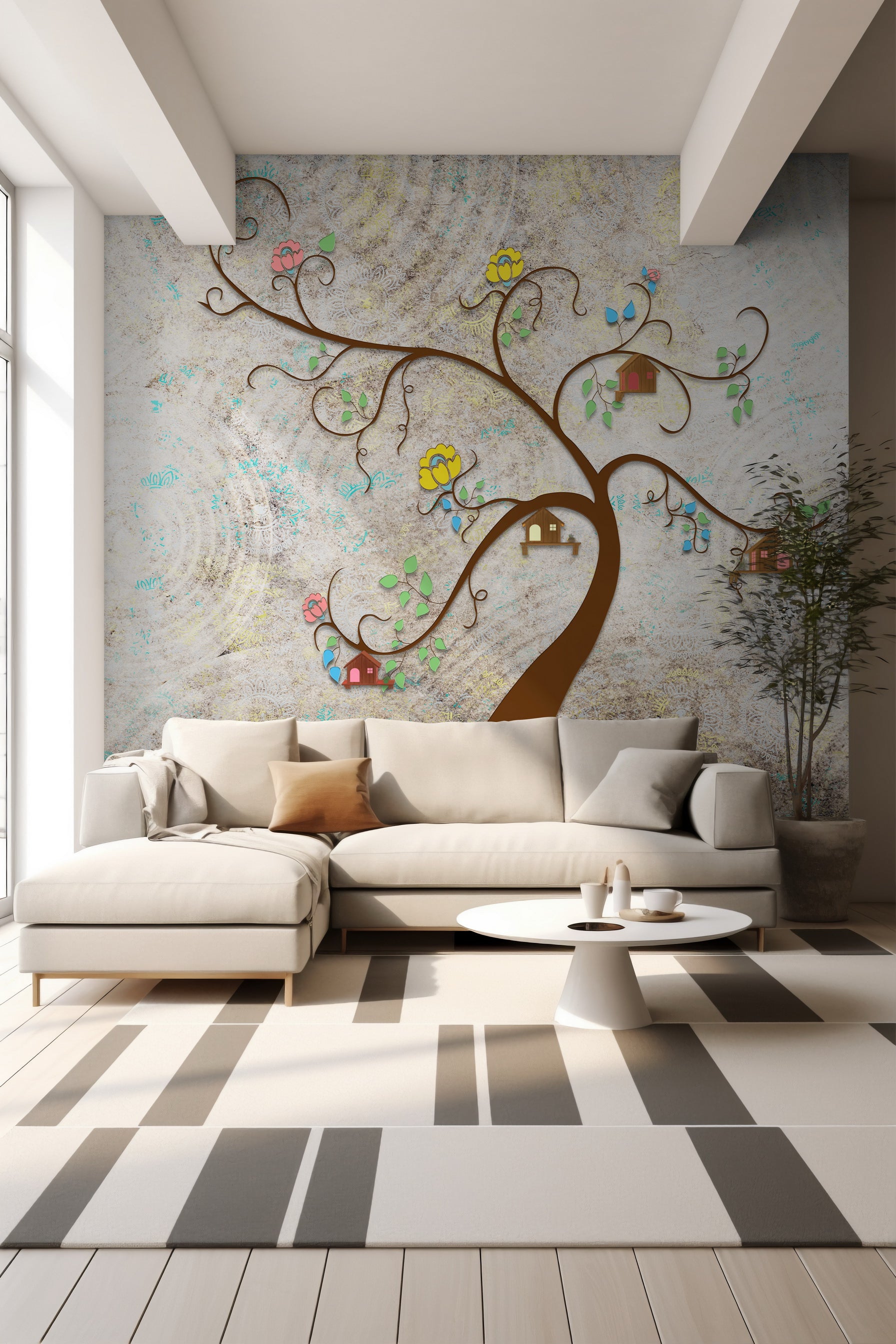 Vibrant Canopy: "Tarang Vriksha" Wallpaper