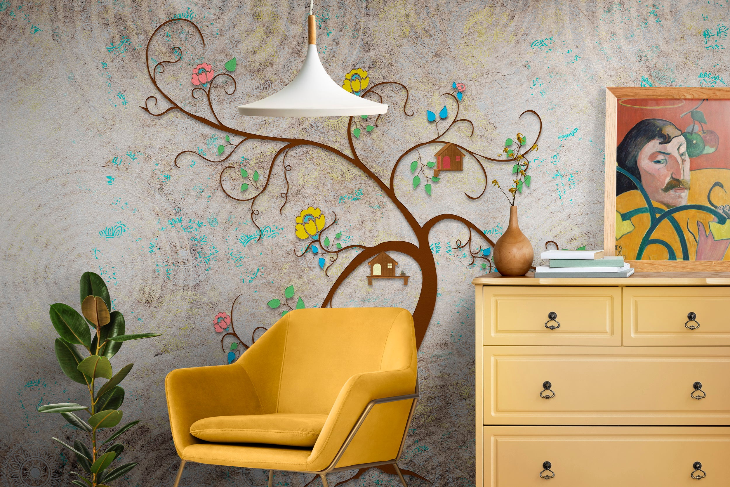 Vibrant Canopy: "Tarang Vriksha" Wallpaper