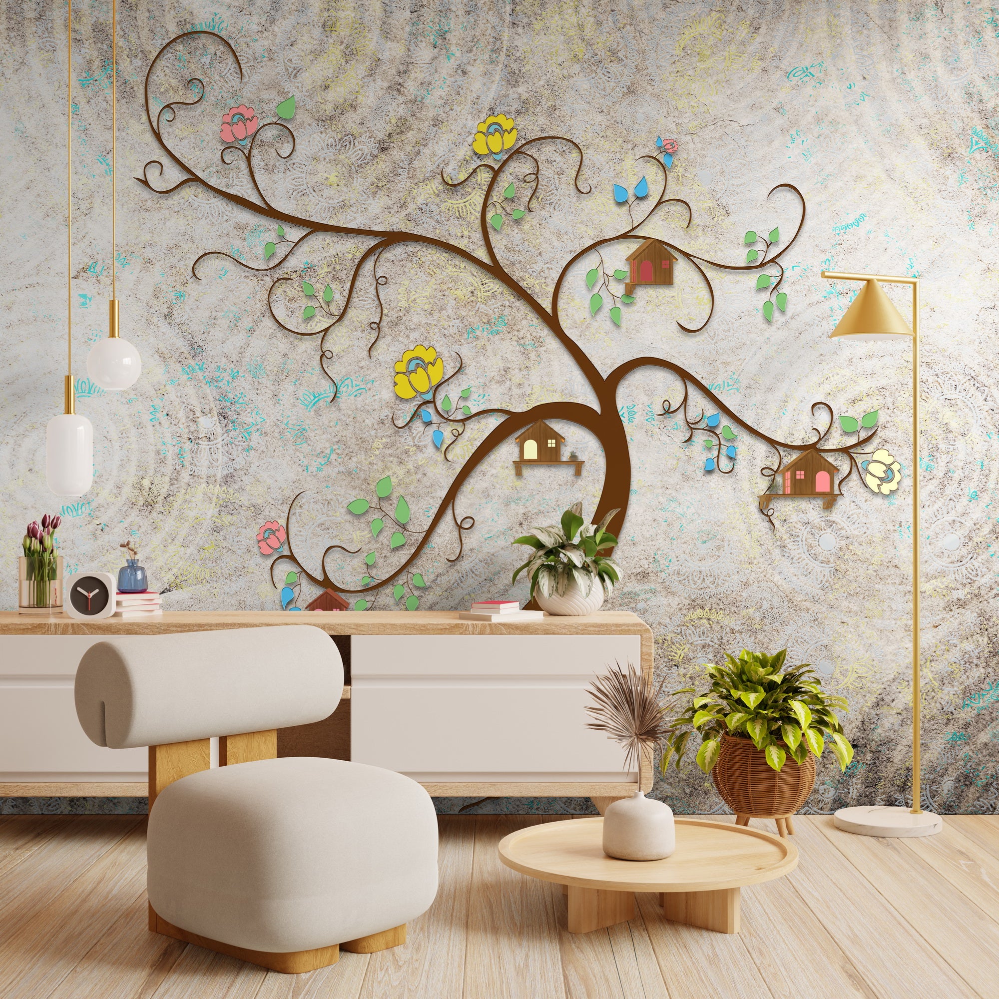 Vibrant Canopy: "Tarang Vriksha" Wallpaper