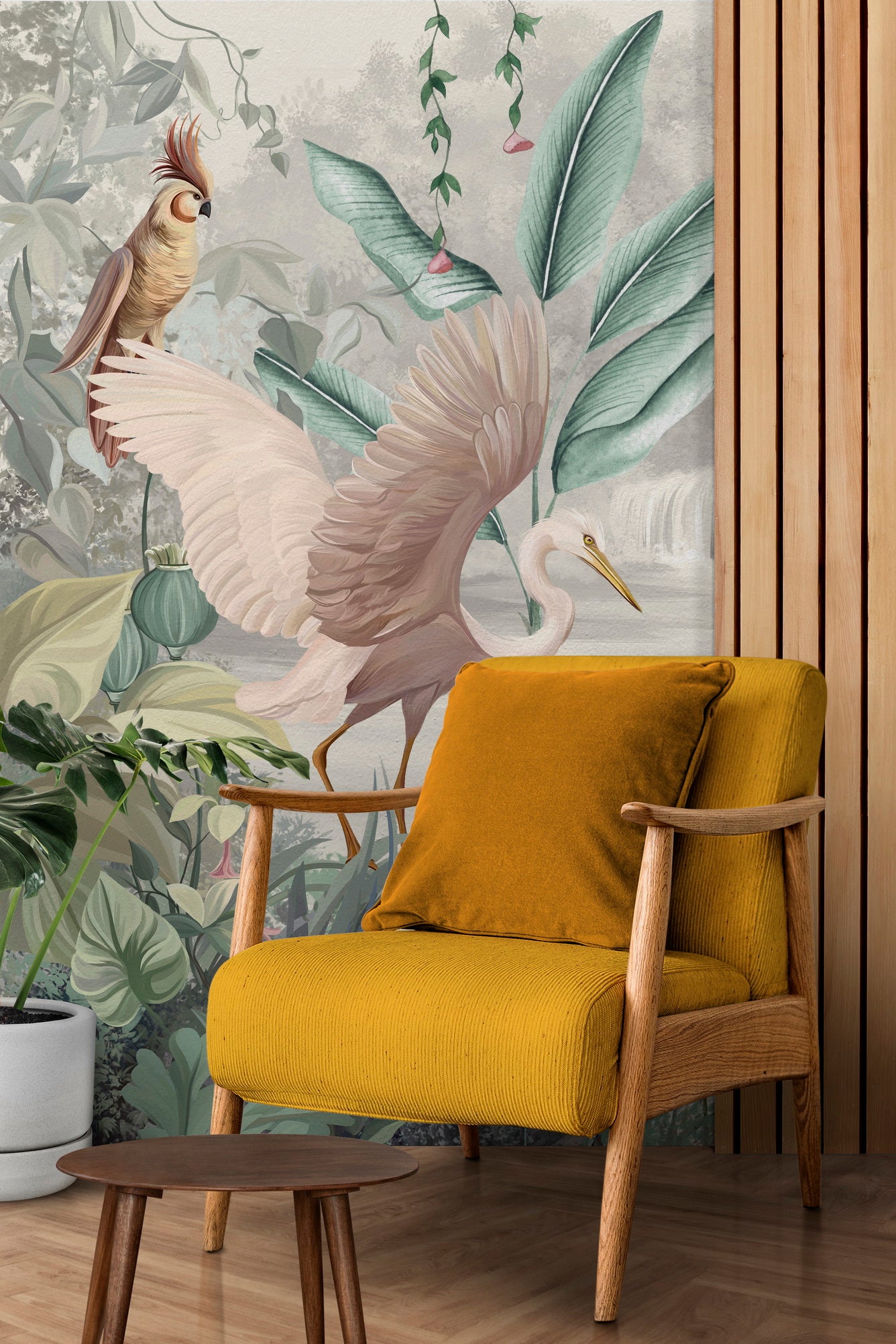 Tranquil Aviary: "Hans" Custom Mural Wallpaper