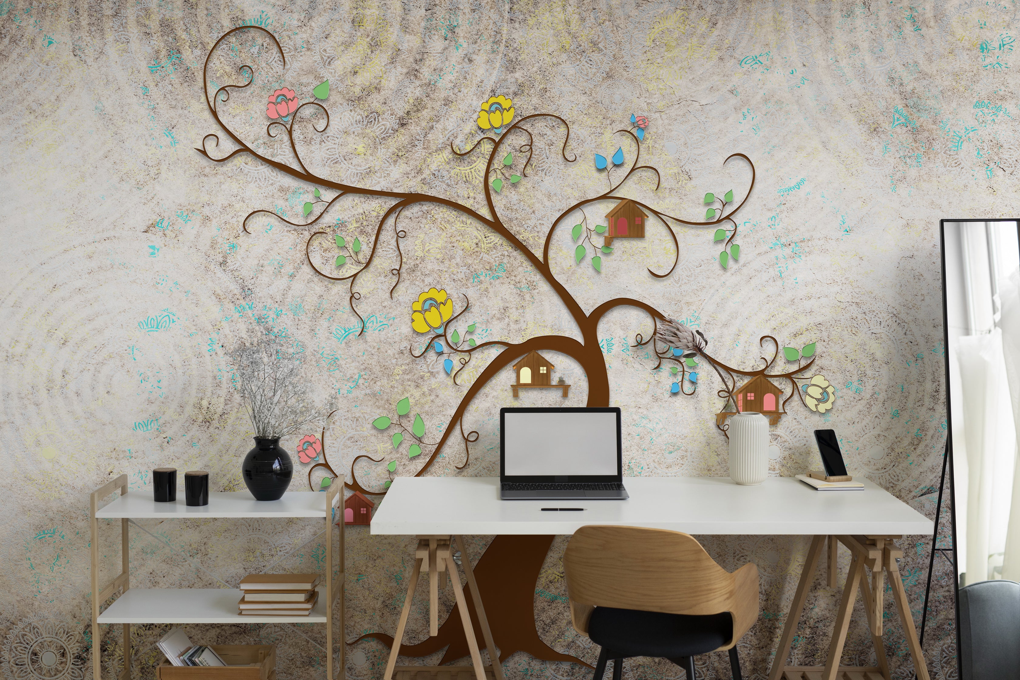 Vibrant Canopy: "Tarang Vriksha" Wallpaper