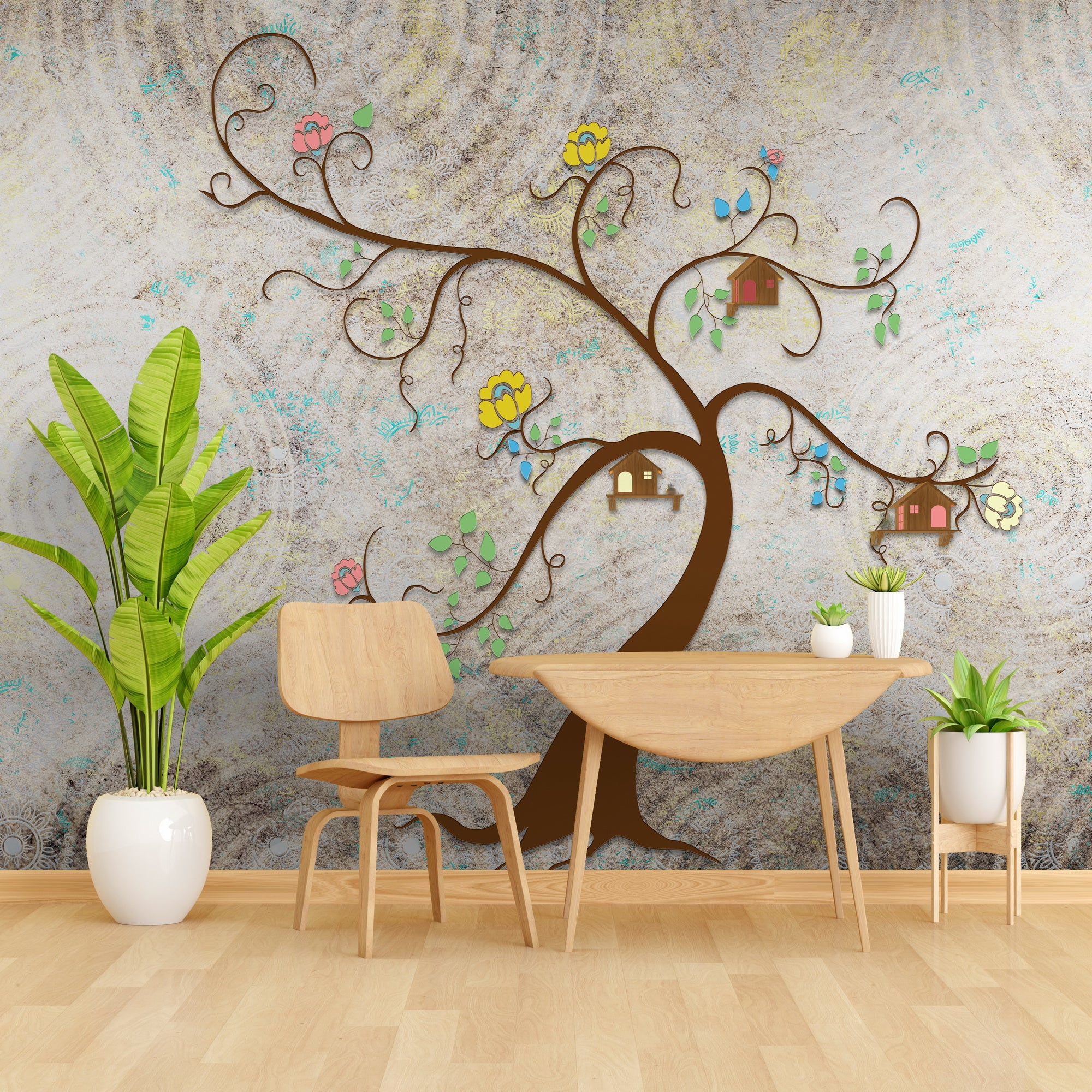Vibrant Canopy: "Tarang Vriksha" Wallpaper