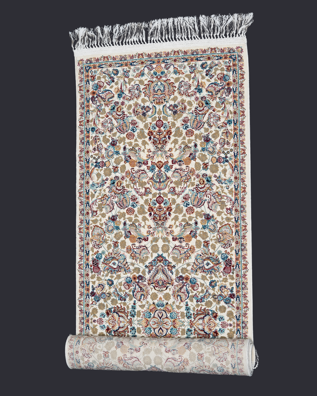 Shabnam Silk & Wool Blend Carpet Runner – Rose Green Garden Panels