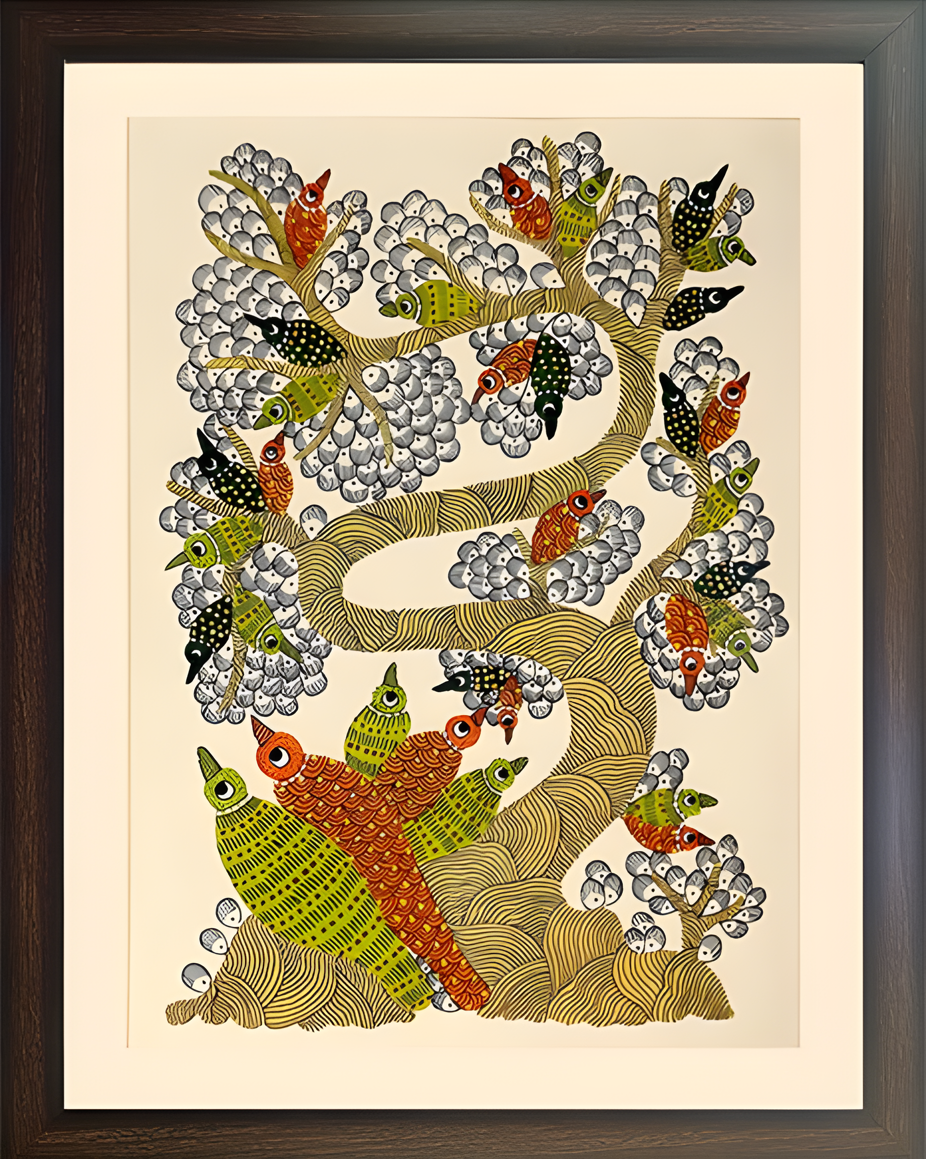 Tree of Melodic Wings – Gond Art