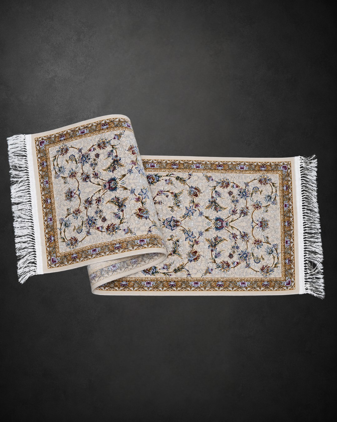 Neelofar Silk & Wool Blend Carpet Runner – Sapphire Floral Allover