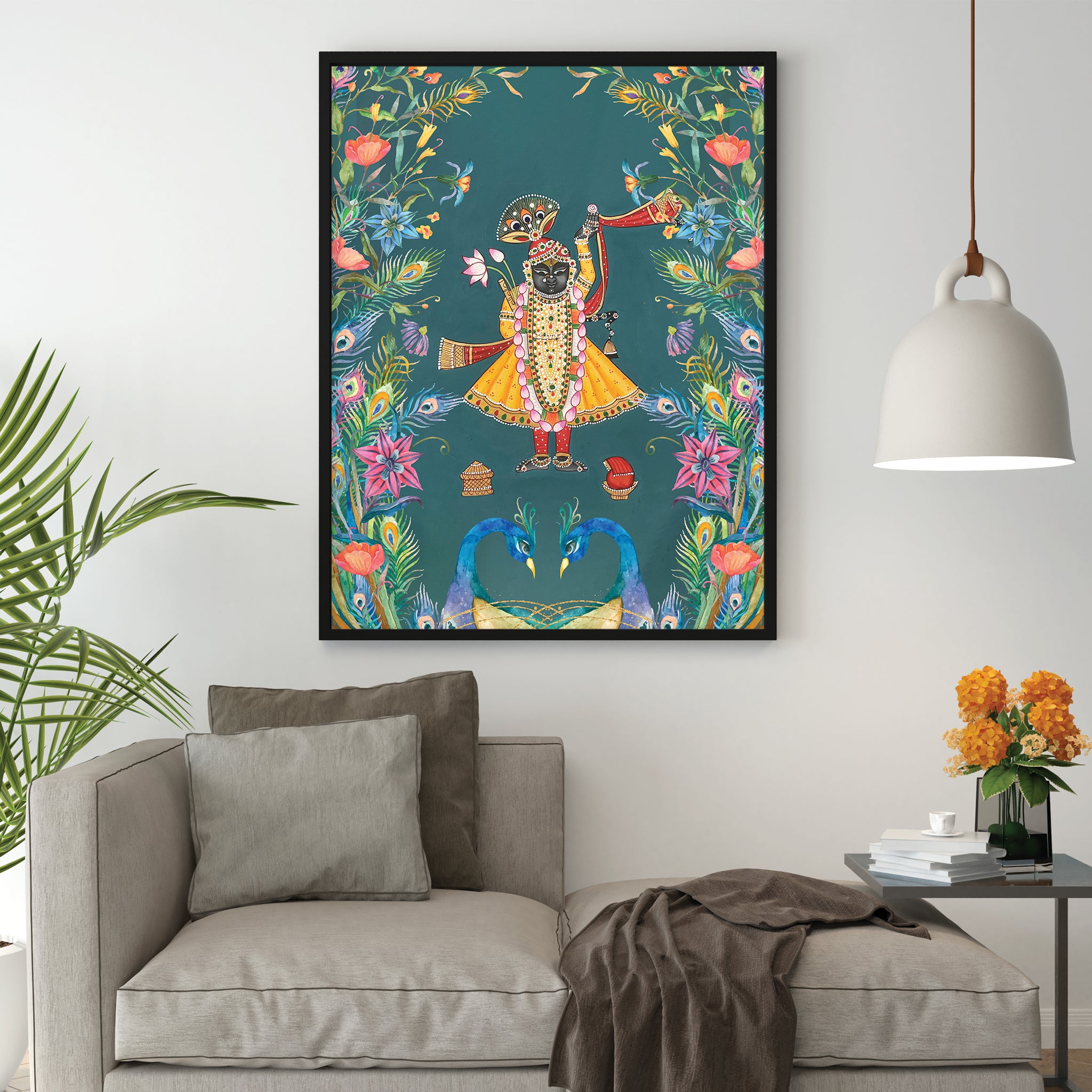 'Pichwai' Painting : 'Shri Nath Ji' Divine Aura Painting