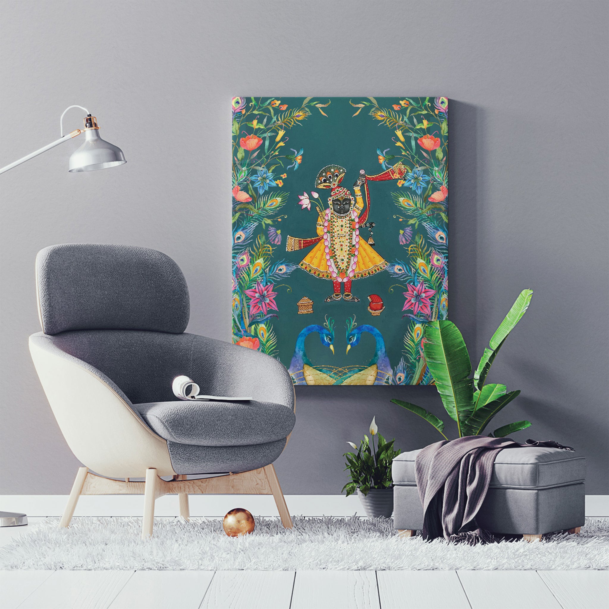 'Pichwai' Painting : 'Shri Nath Ji' Divine Aura Painting