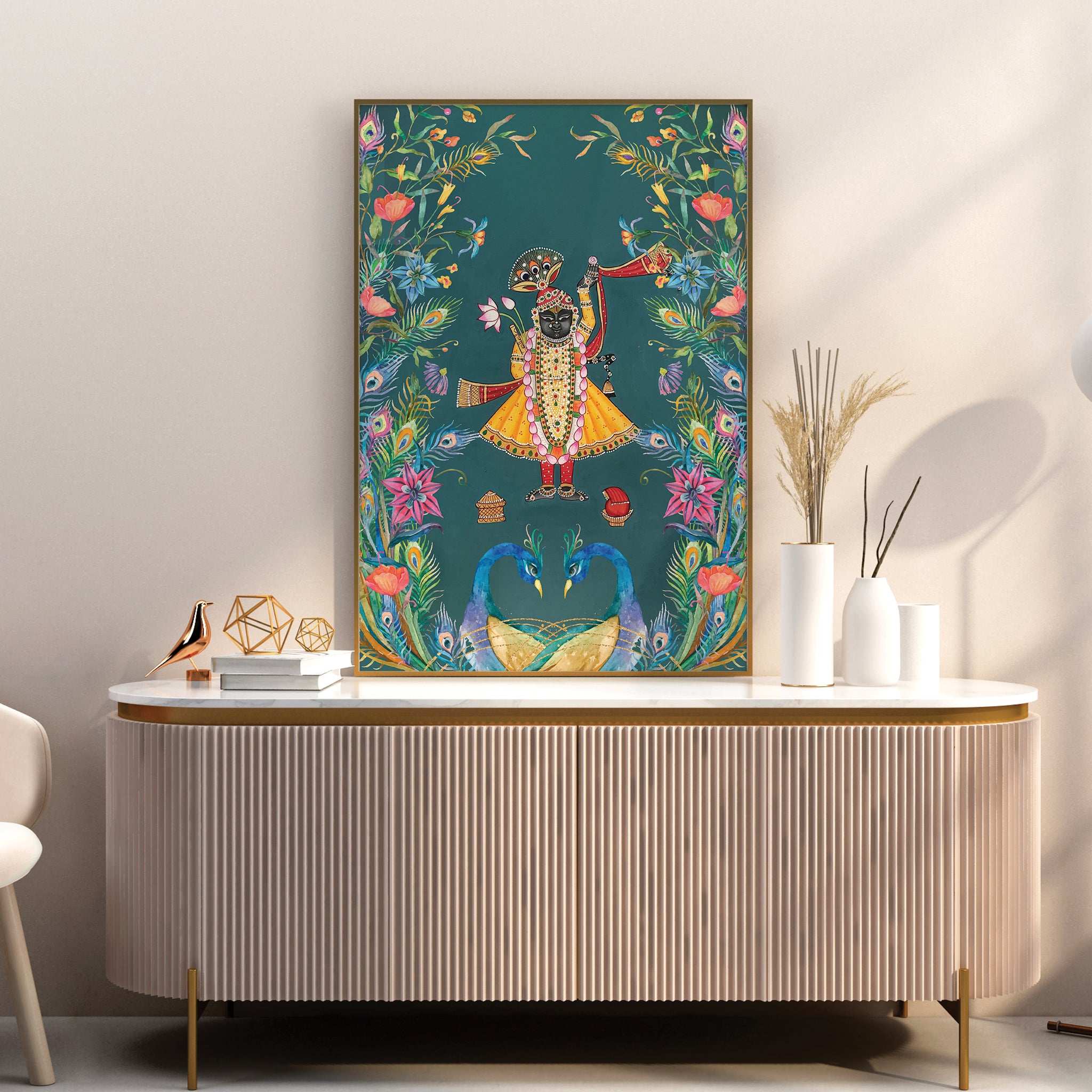 'Pichwai' Painting : 'Shri Nath Ji' Divine Aura Painting
