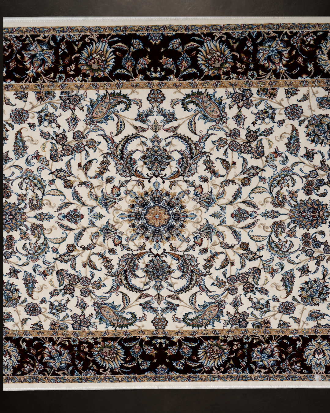 Jilwa Silk & Wool Blend Carpet Runner – Midnight Gold Medallion