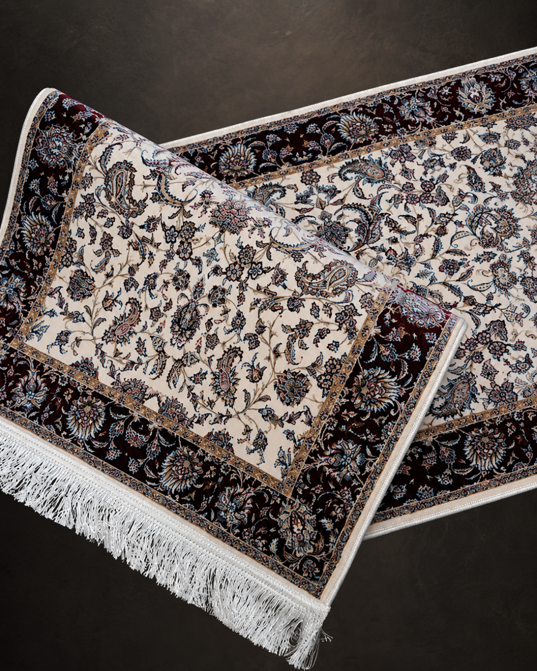 Jilwa Silk & Wool Blend Carpet Runner – Midnight Gold Medallion