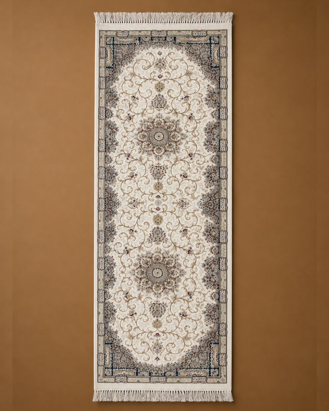 Gulbahar Silk & Wool Blend Carpet – Persian Vase Floral Allover Runner