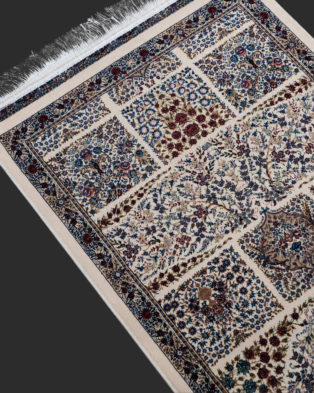 Sarv Silk & Wool Blend Carpet – Amber Blue Vase Floral Runner