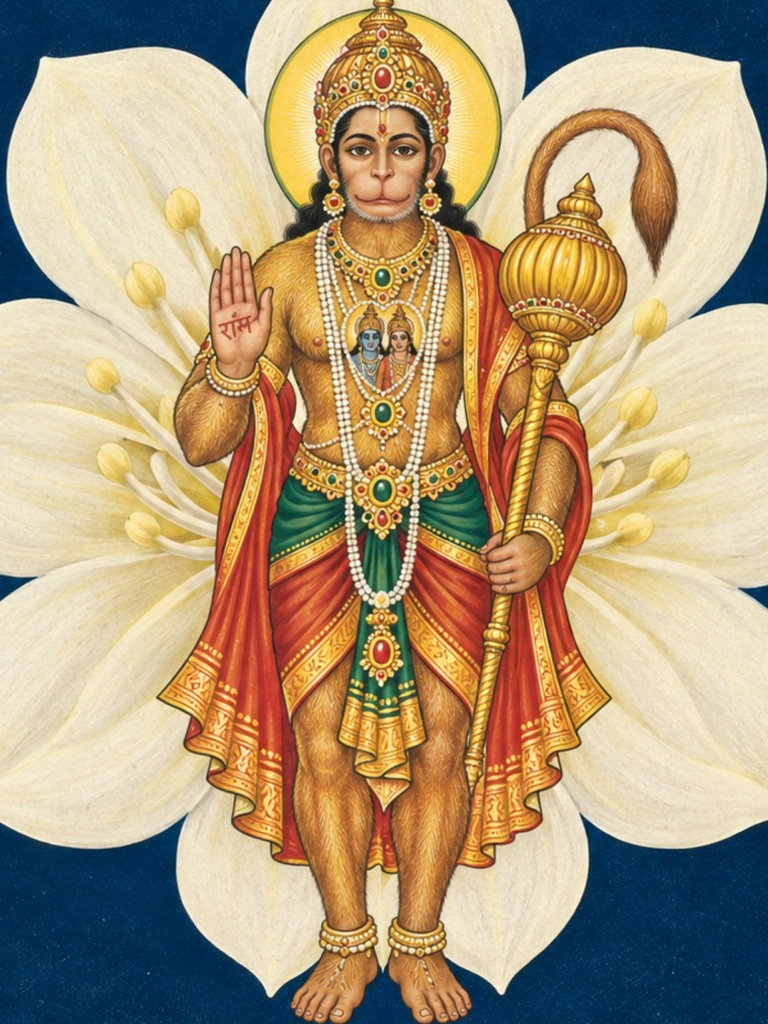 Art Print – “Ramadoota”: Lord Hanuman with Rama and Sita in His Heart