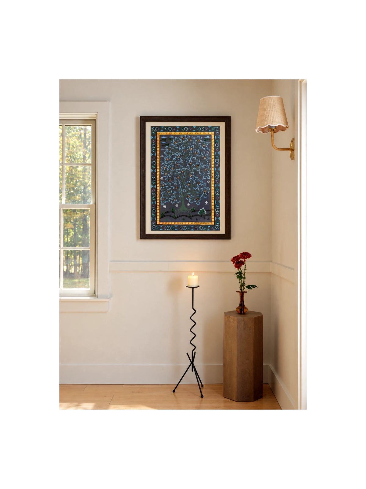 Handpainted – Tree of Life on Slate Blue