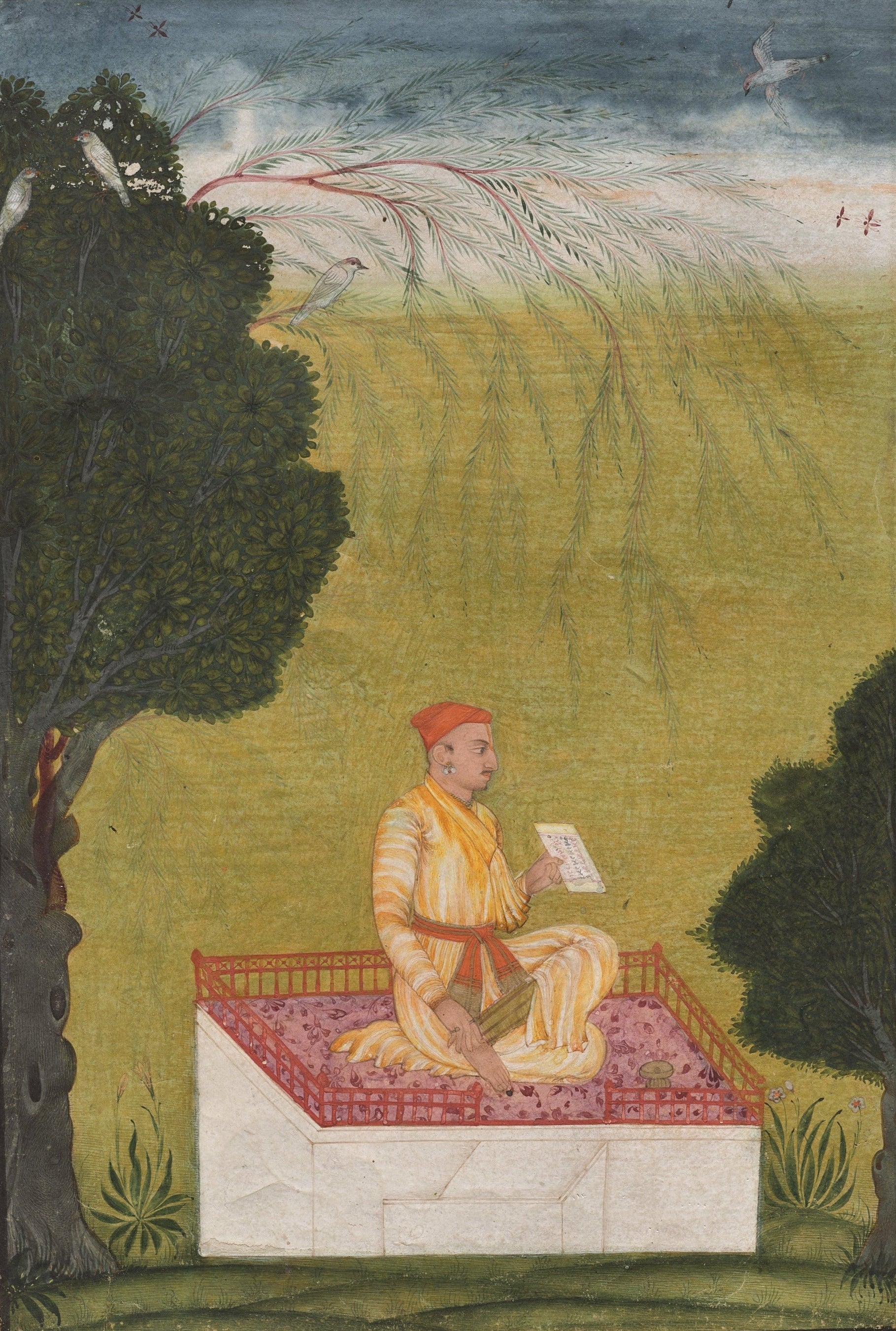 'Raja Dilip Singh of Guler on a Dais' Print, c.1707