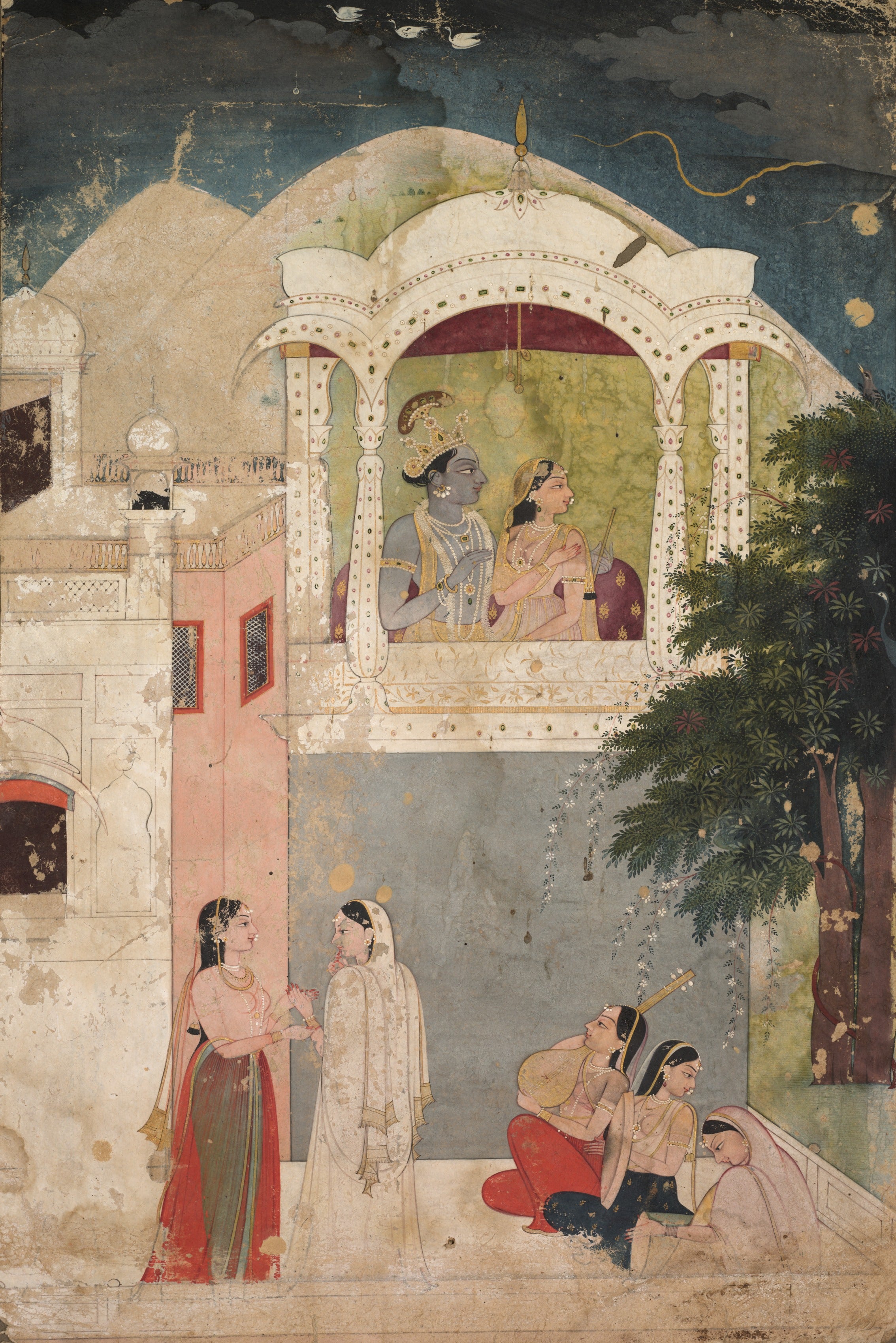 'Radha and Krishna Seated on a Balcony' Print, c.1760