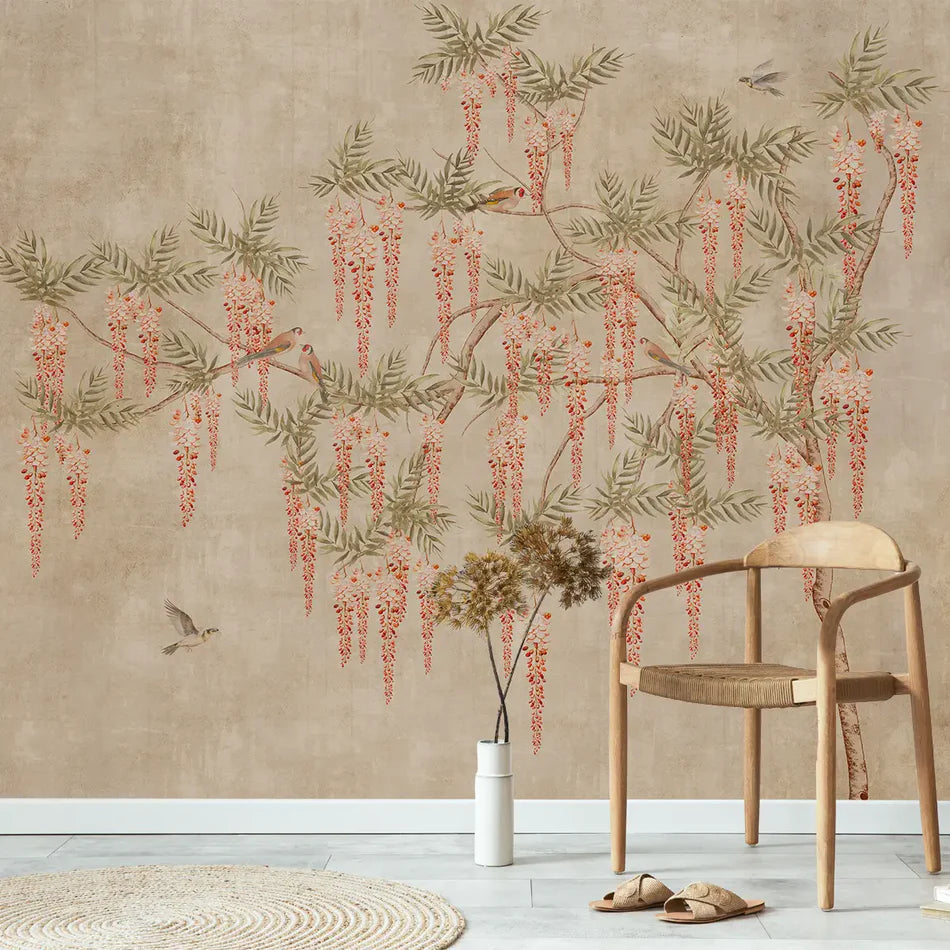 Wisteria Dreamscape: "Beige" Wallpaper