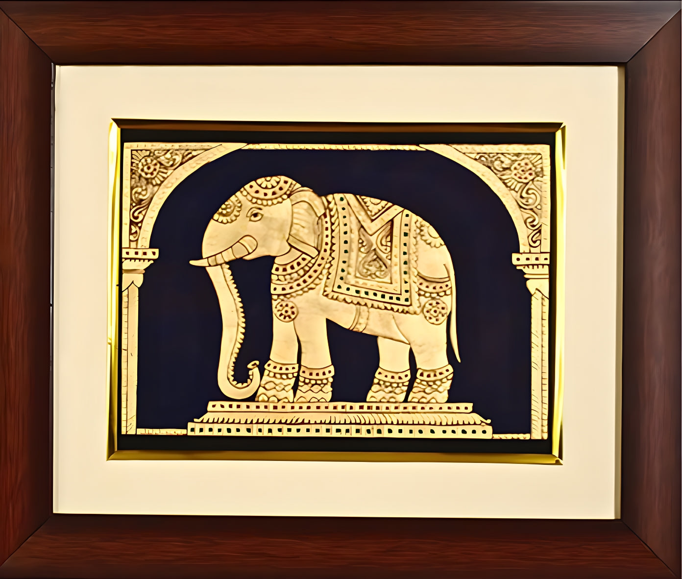 Golden Elephant - Mysore Painting (22KT Gold Leaf)