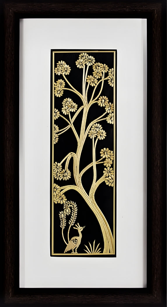 Peacock in Reverence – Sikki Heritage Art