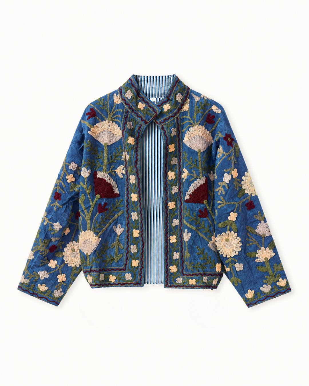 Neelofar Jacket (Unisex) – Cobalt Blue Floral Embroidered Jacket