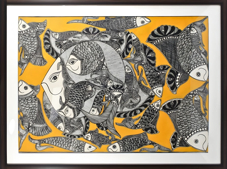 Ras of the Fish - Madhubani Painting – Brahm Collection