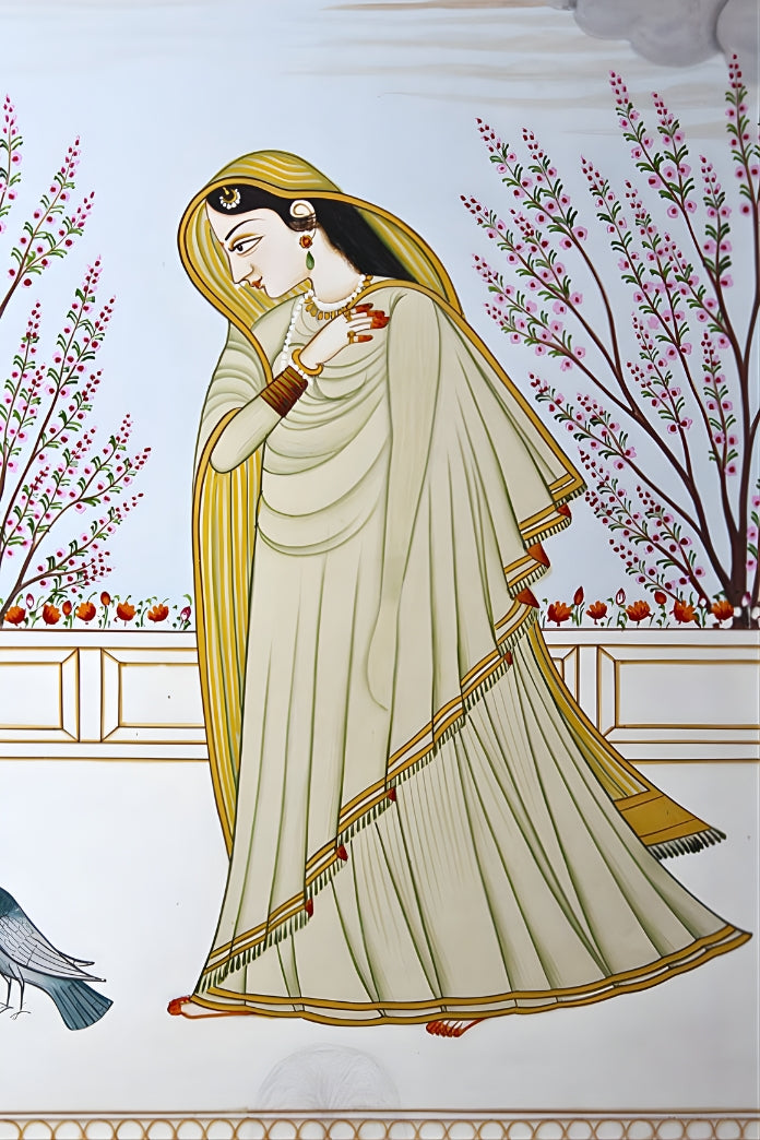 Solitude in Snow – A Kangra Miniature