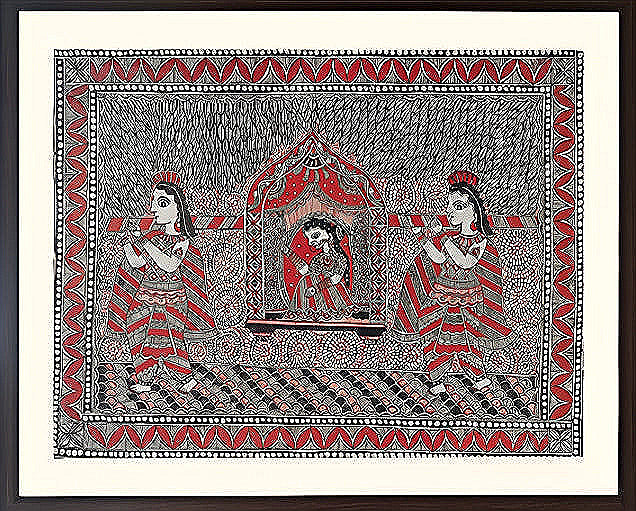 Sacred Journey: The Bridal Procession - Madhubani Painting