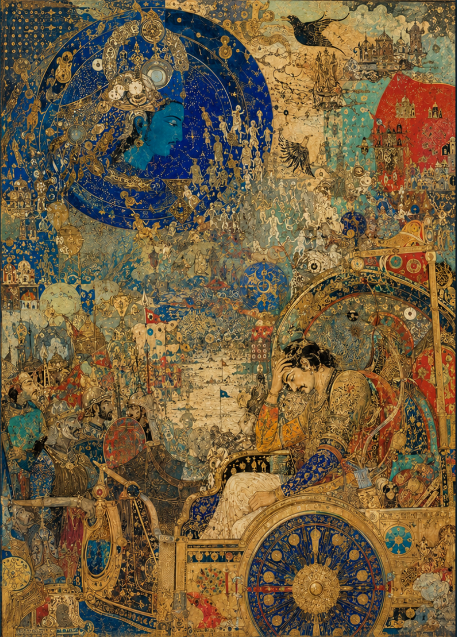 Vishada — Arjuna's Despondency at Kurukshetra, Canvas Cloth Print