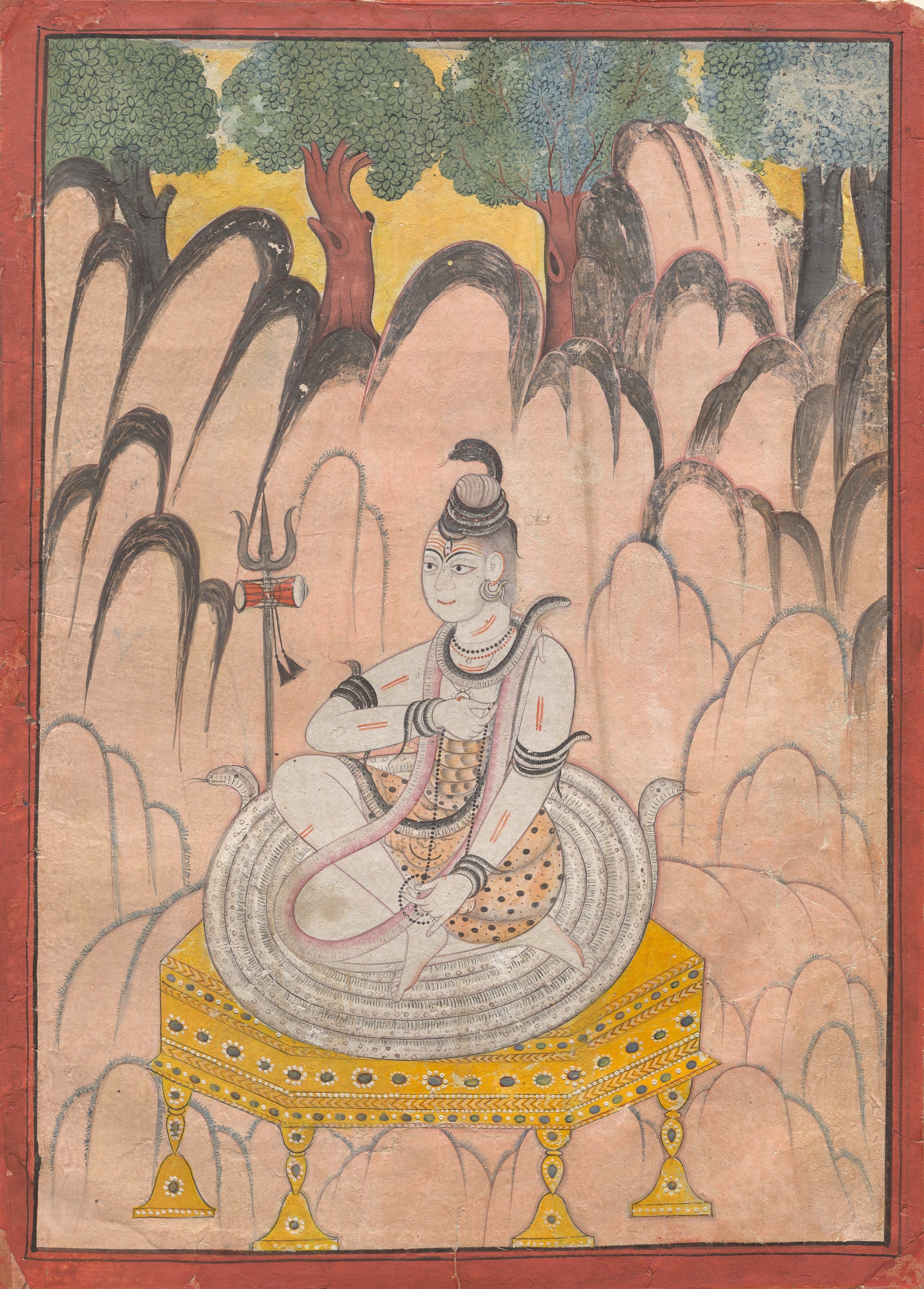'Shiva Seated on a Throne in a Landscape' Print, c.1755