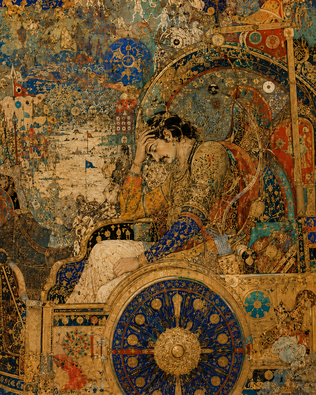 Vishada — Arjuna's Despondency at Kurukshetra, Canvas Cloth Print